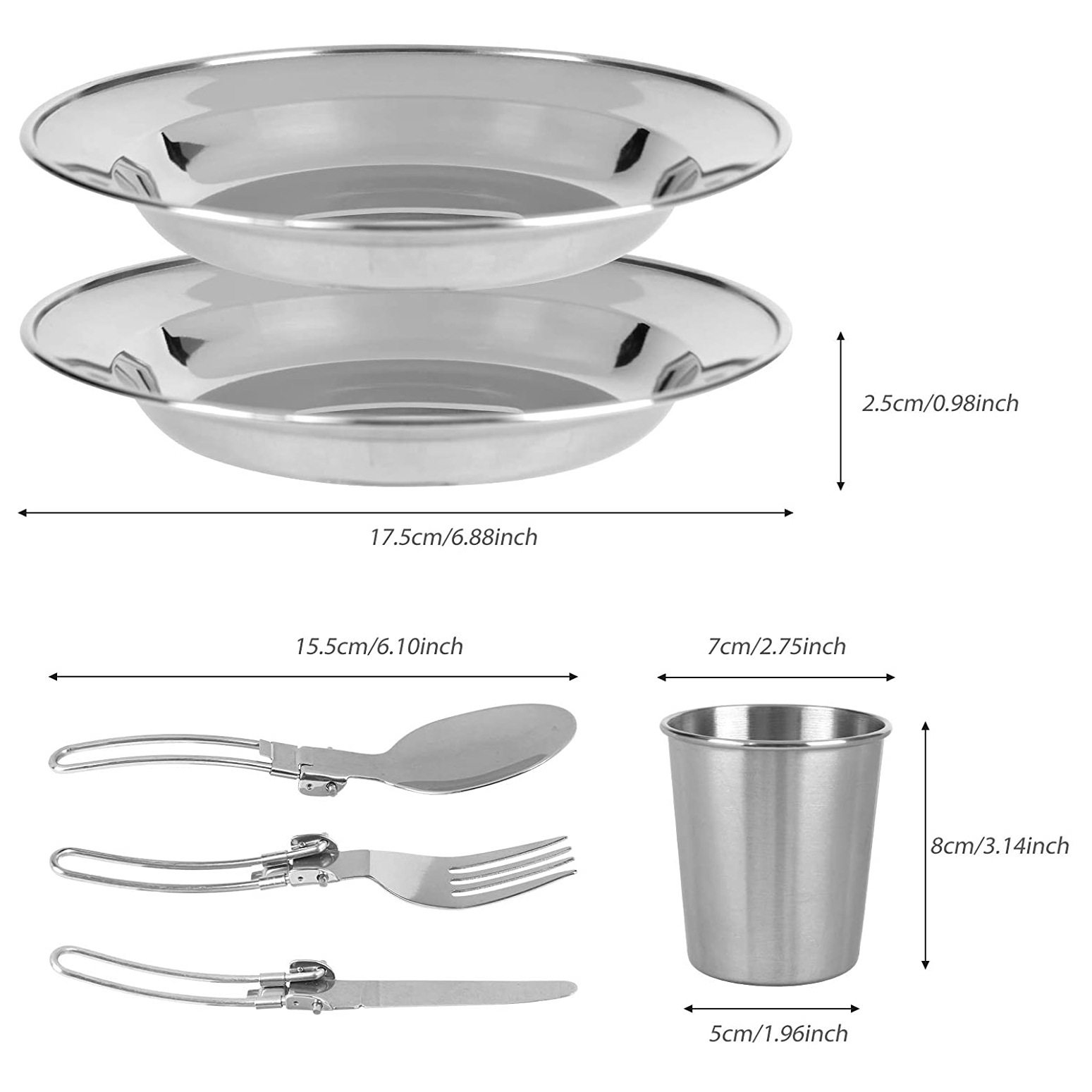 10pcs Portable Travel Folding Tableware H015