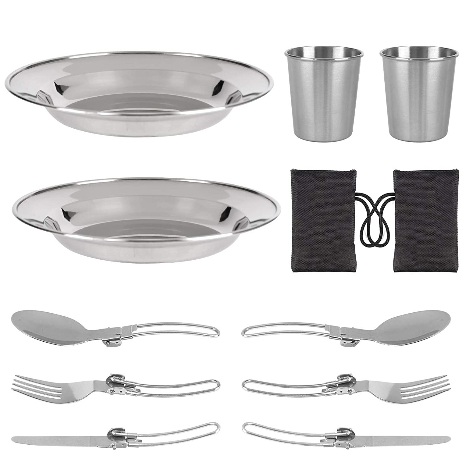 10pcs Portable Travel Folding Tableware H015