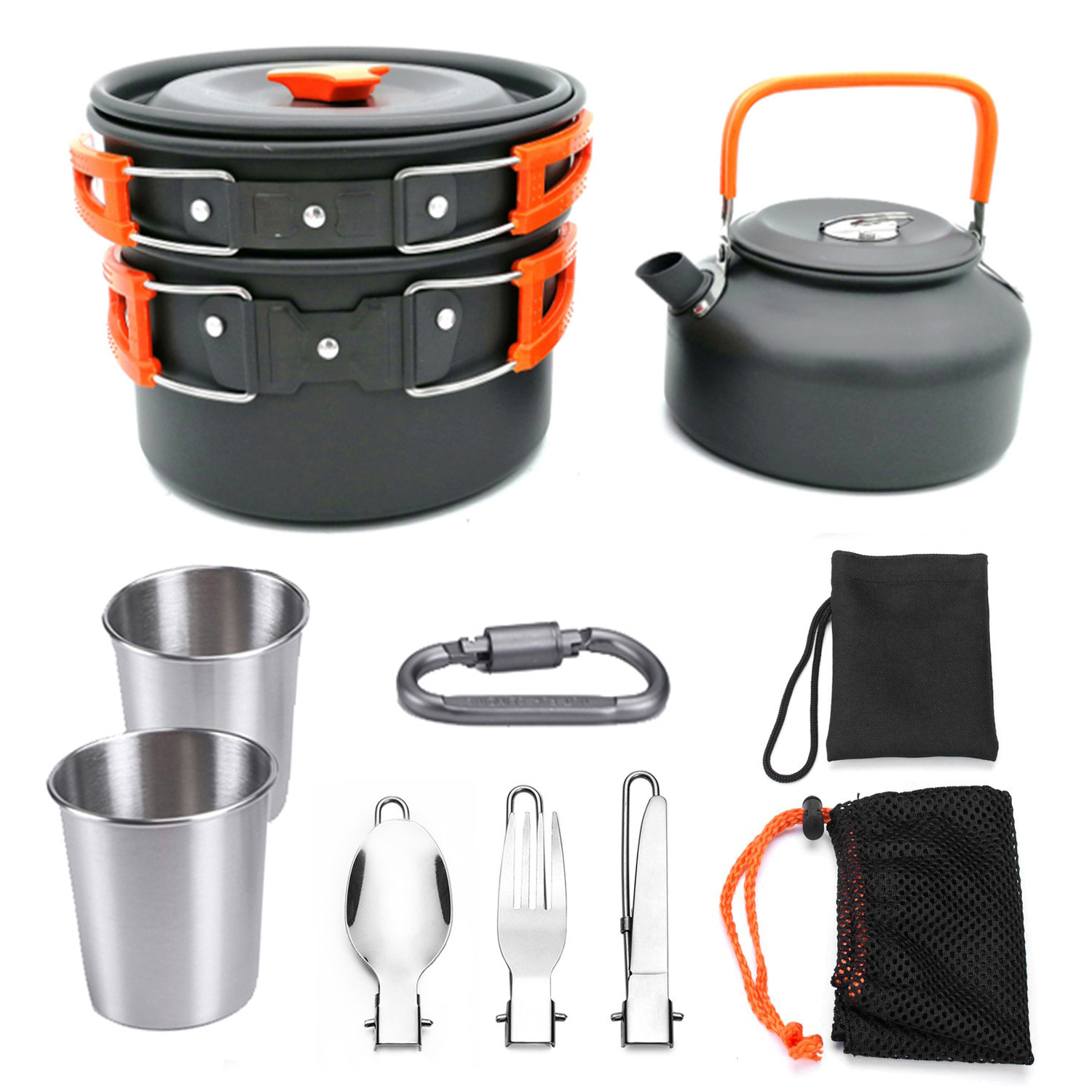 2-3 Persons Portable Cookware Combination Aluminum Alloy Cookware H021