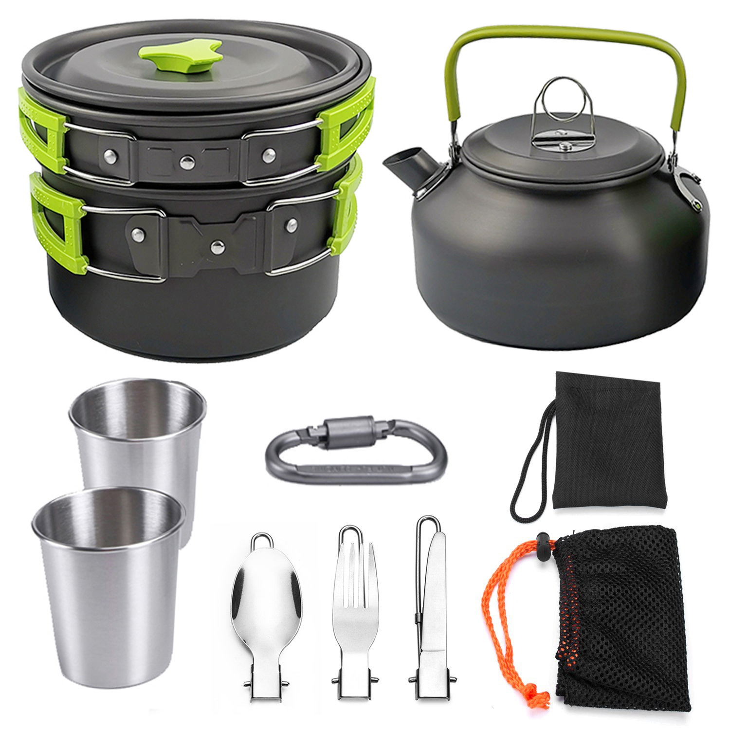 2-3 Persons Portable Cookware Combination Aluminum Alloy Cookware H021