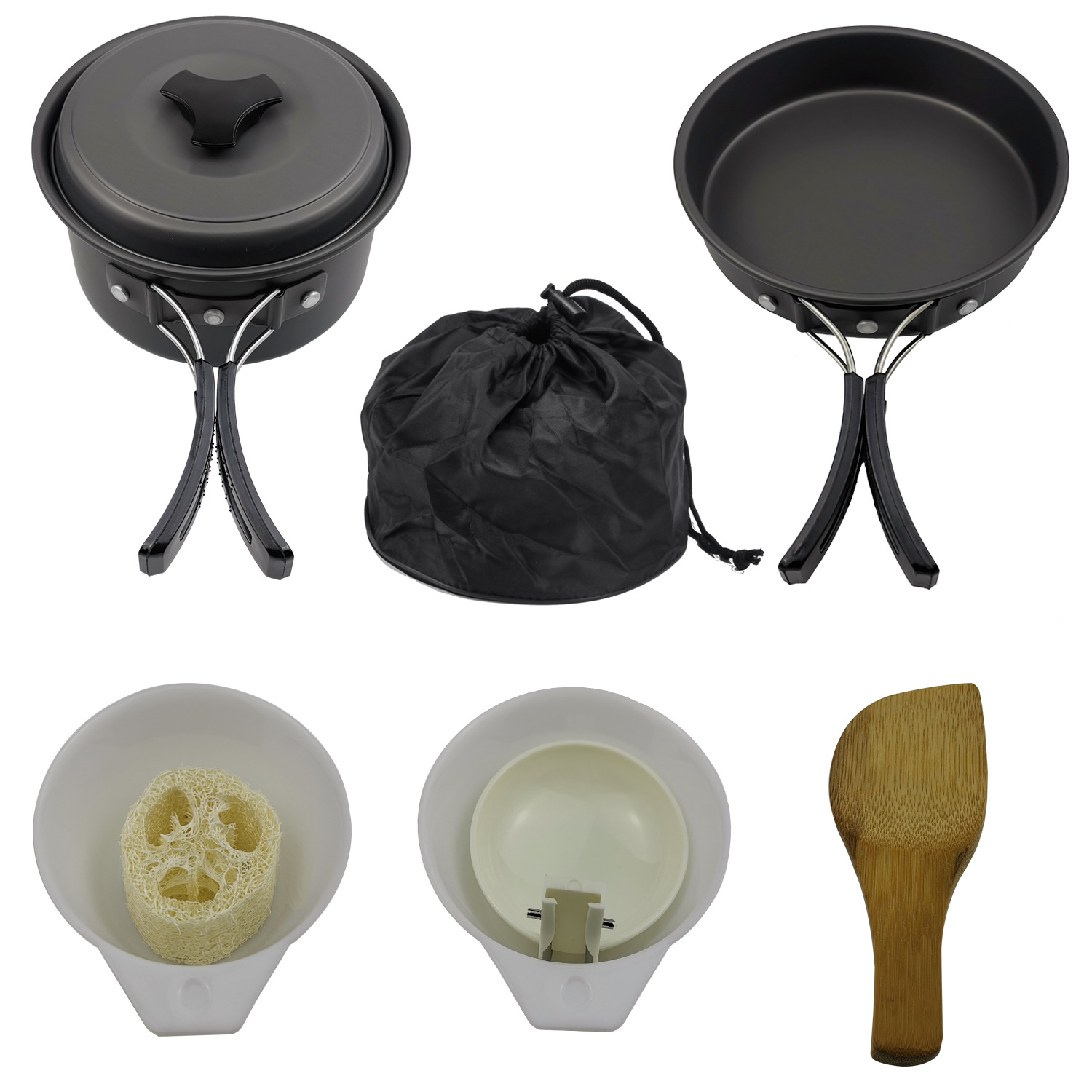 Camping folding pot set 1-2 people H019