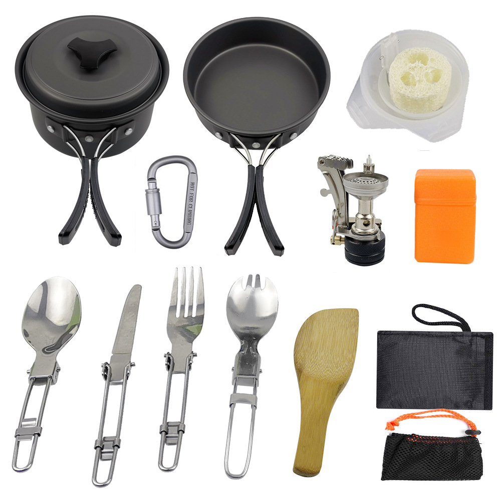 1-2 Persons Set Pot Outdoor 14 Pieces Set Pot H016