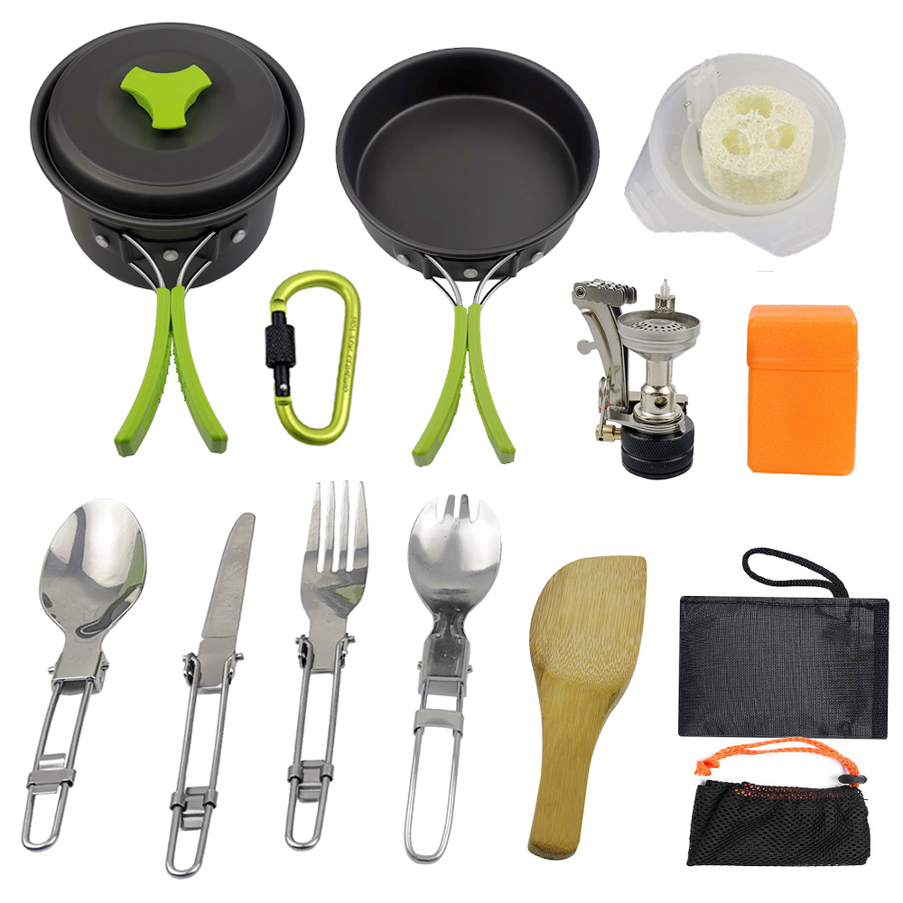 1-2 Persons Set Pot Outdoor 14 Pieces Set Pot H016