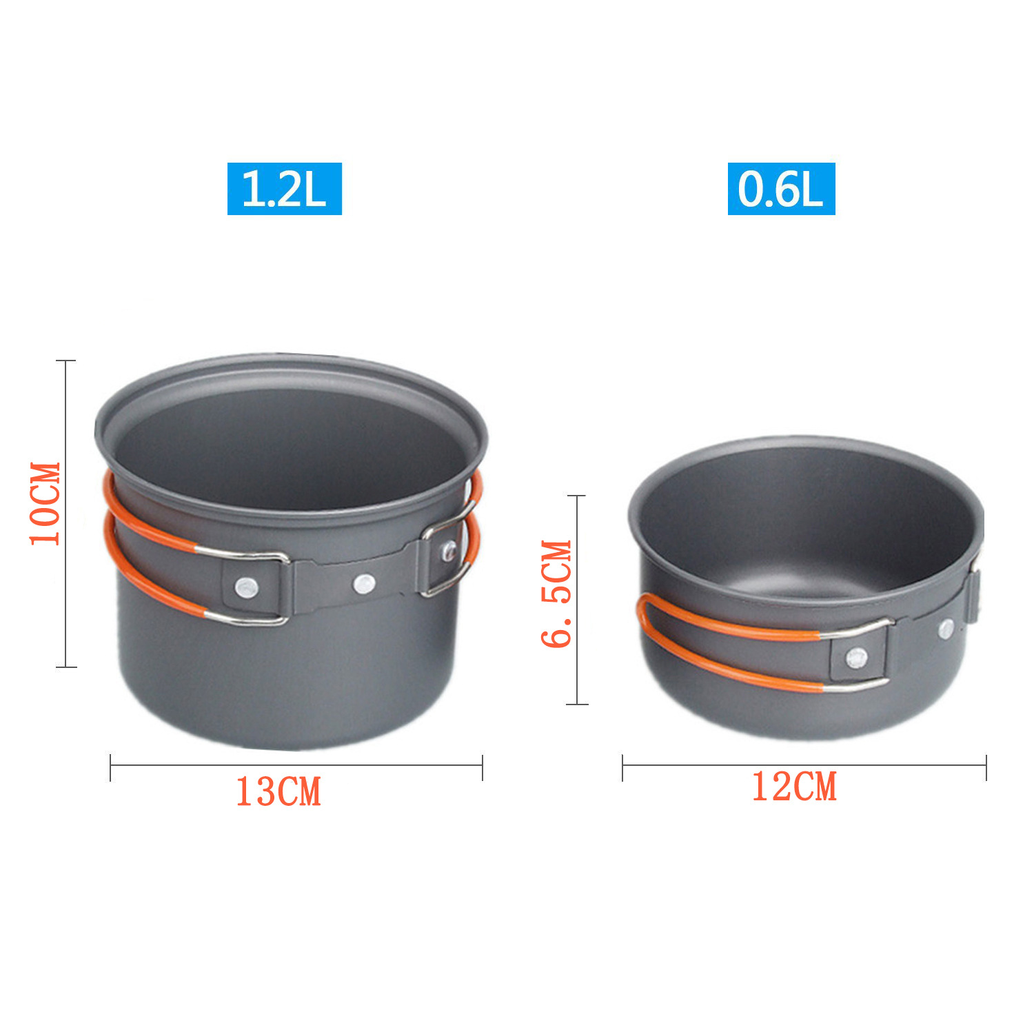 Orange 1-2 Persons Camping Pot and Tableware Combination H011