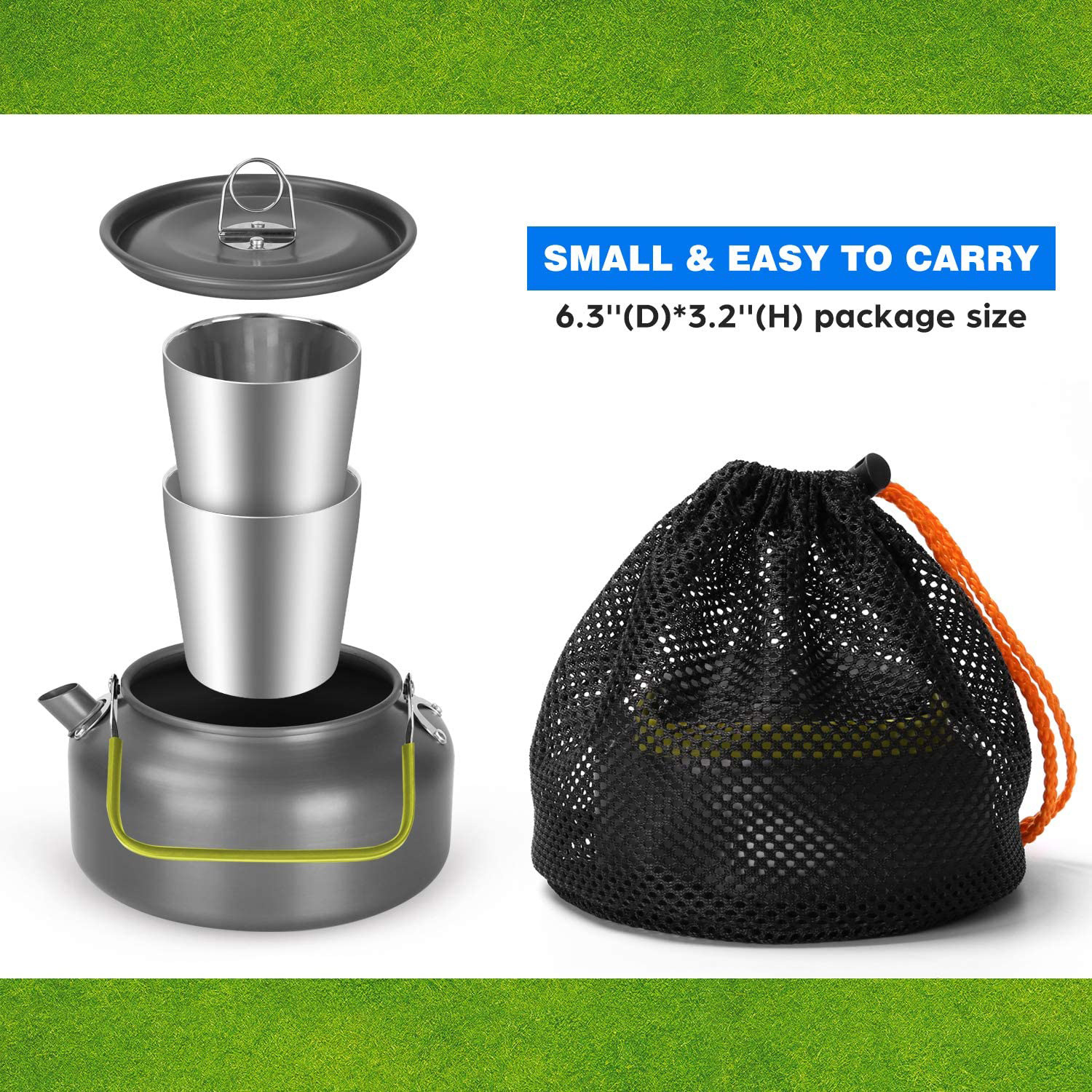 1.2L Portable Teapot Coffee Pot Picnic Tea Kettle H094