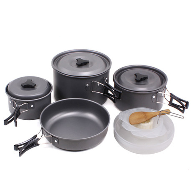4-5 People Camping Cookware Set Portable Camping Tea Pot Combination H082