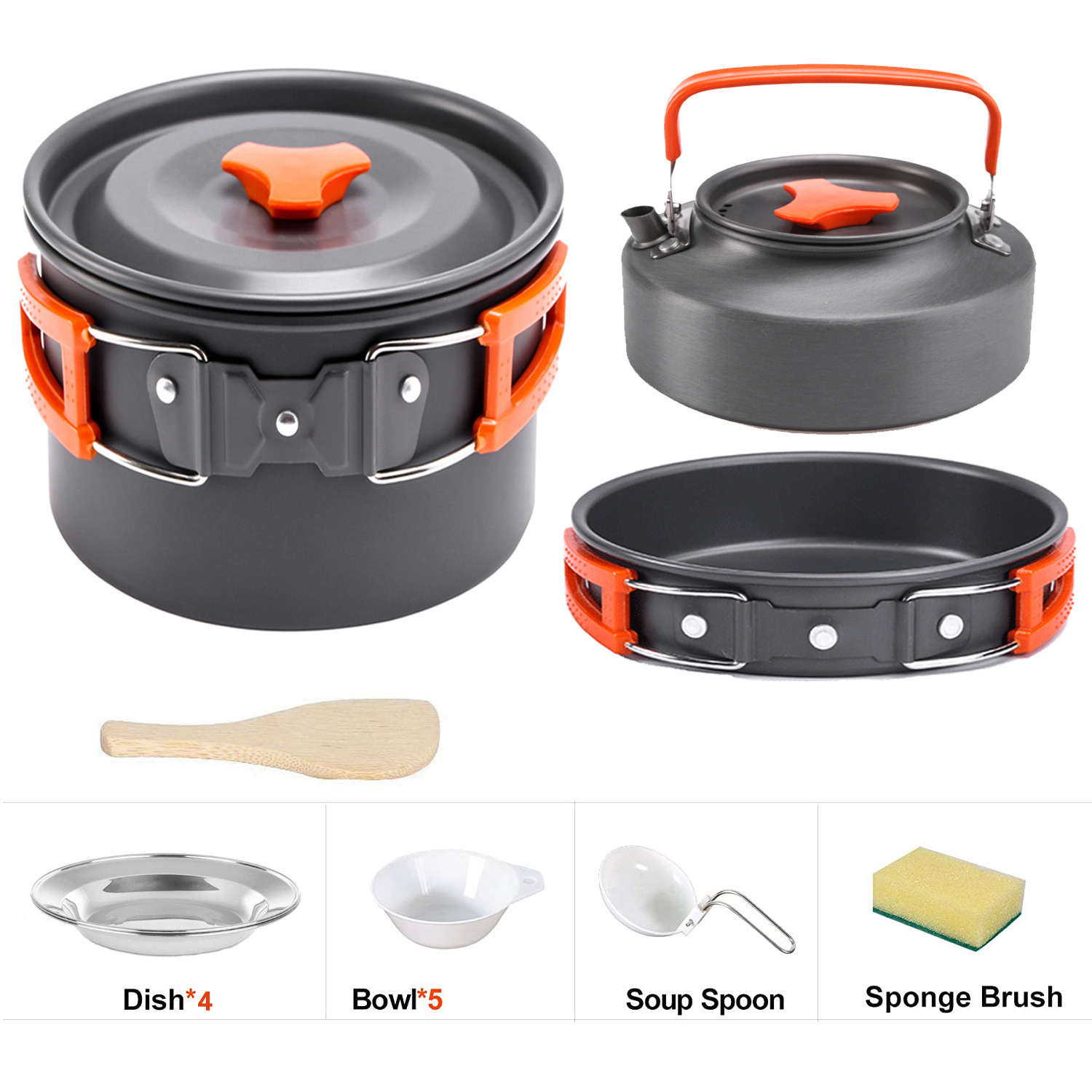 Camping Pot 1.6L Kettle Set Picnic Tableware H085