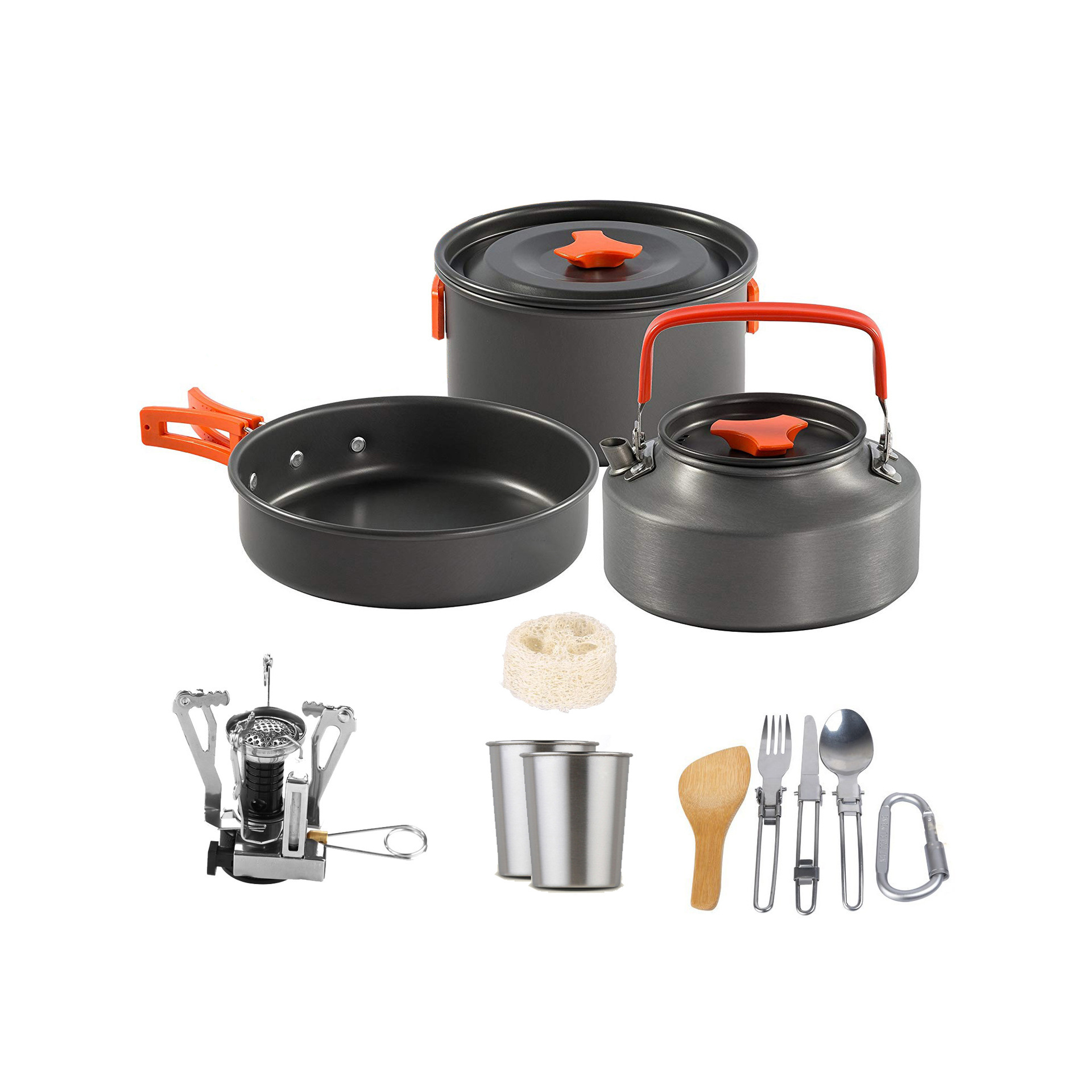 Camping Pot Cookware Set Portable Aluminum Alloy Pot Set H069