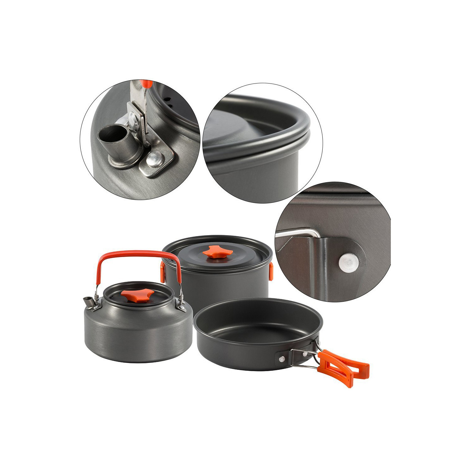 Camping Pot Cookware Set Portable Aluminum Alloy Pot Set H069