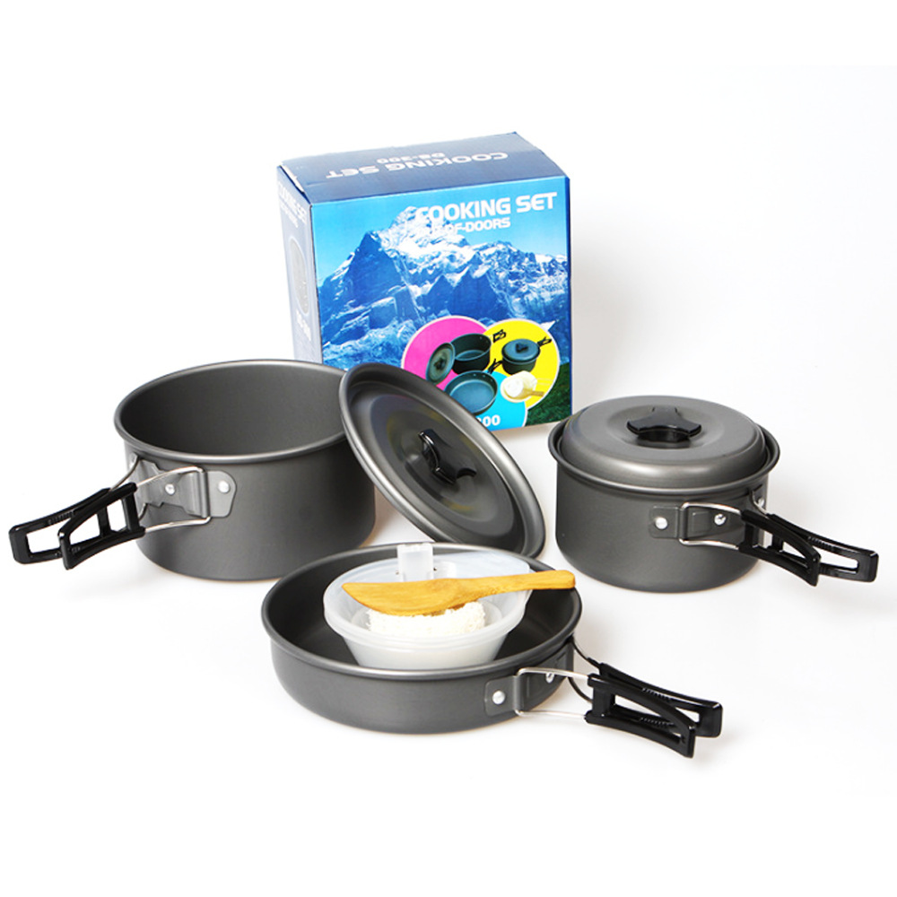 Camping pot set 2-3 people folding picnic barbecue pot H046