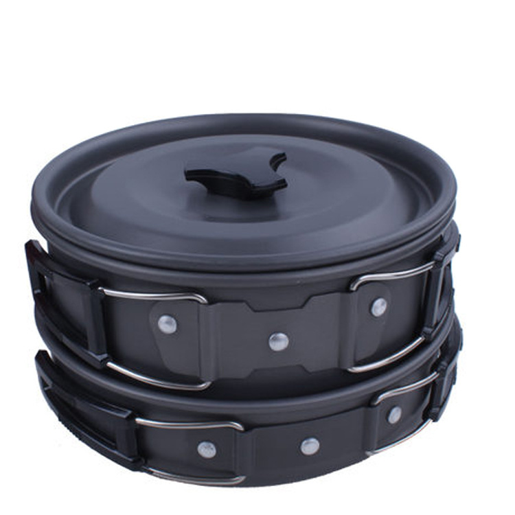 Camping pot set 2-3 people folding picnic barbecue pot H046