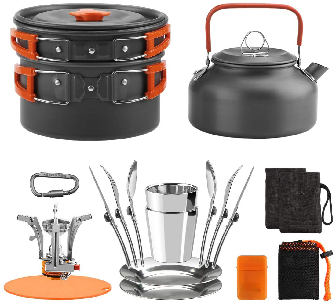 Field Pot Kettle Stove Portable Cookware Combo H040