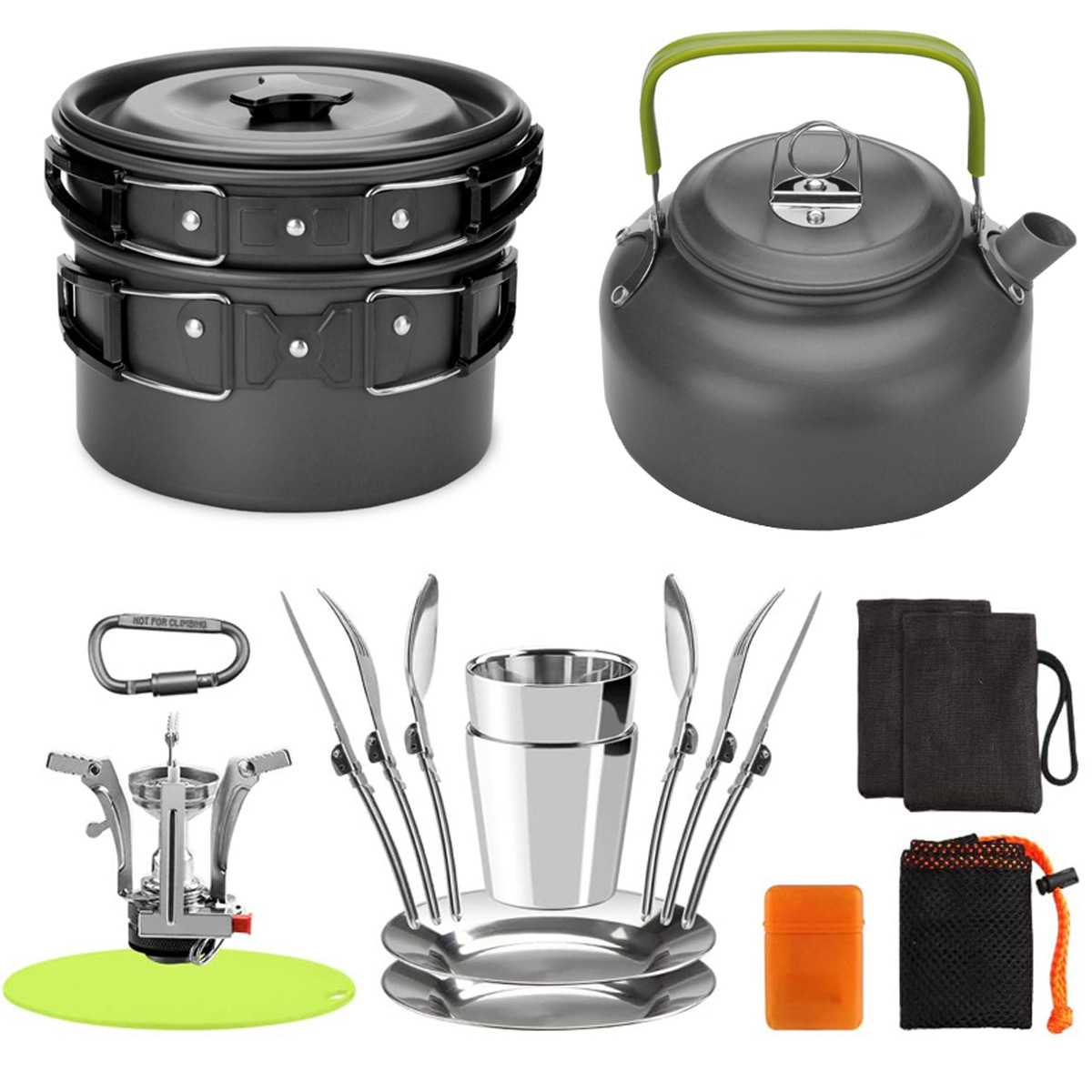 Field Pot Kettle Stove Portable Cookware Combo H040