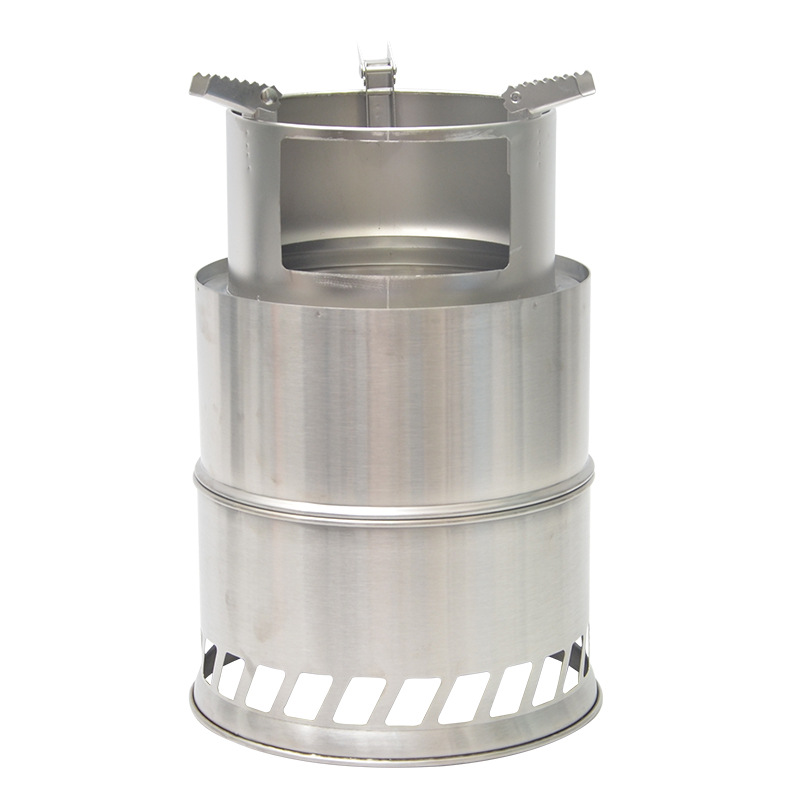 Large Stainless Steel Folding Wood Stove H115