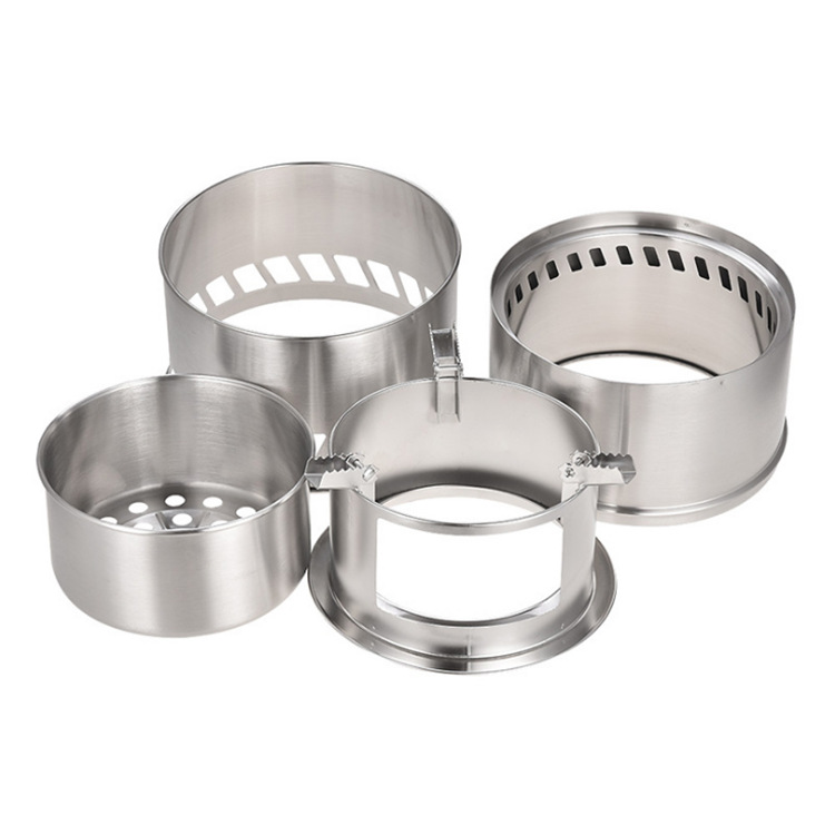 Large Stainless Steel Folding Wood Stove H115