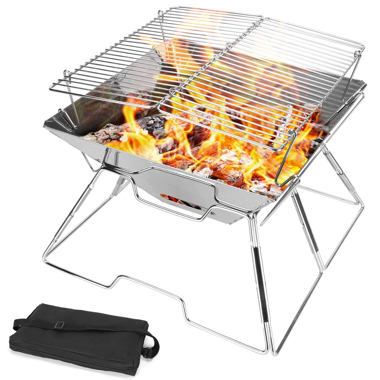 Liftable barbecue grill camping firewood stove H105