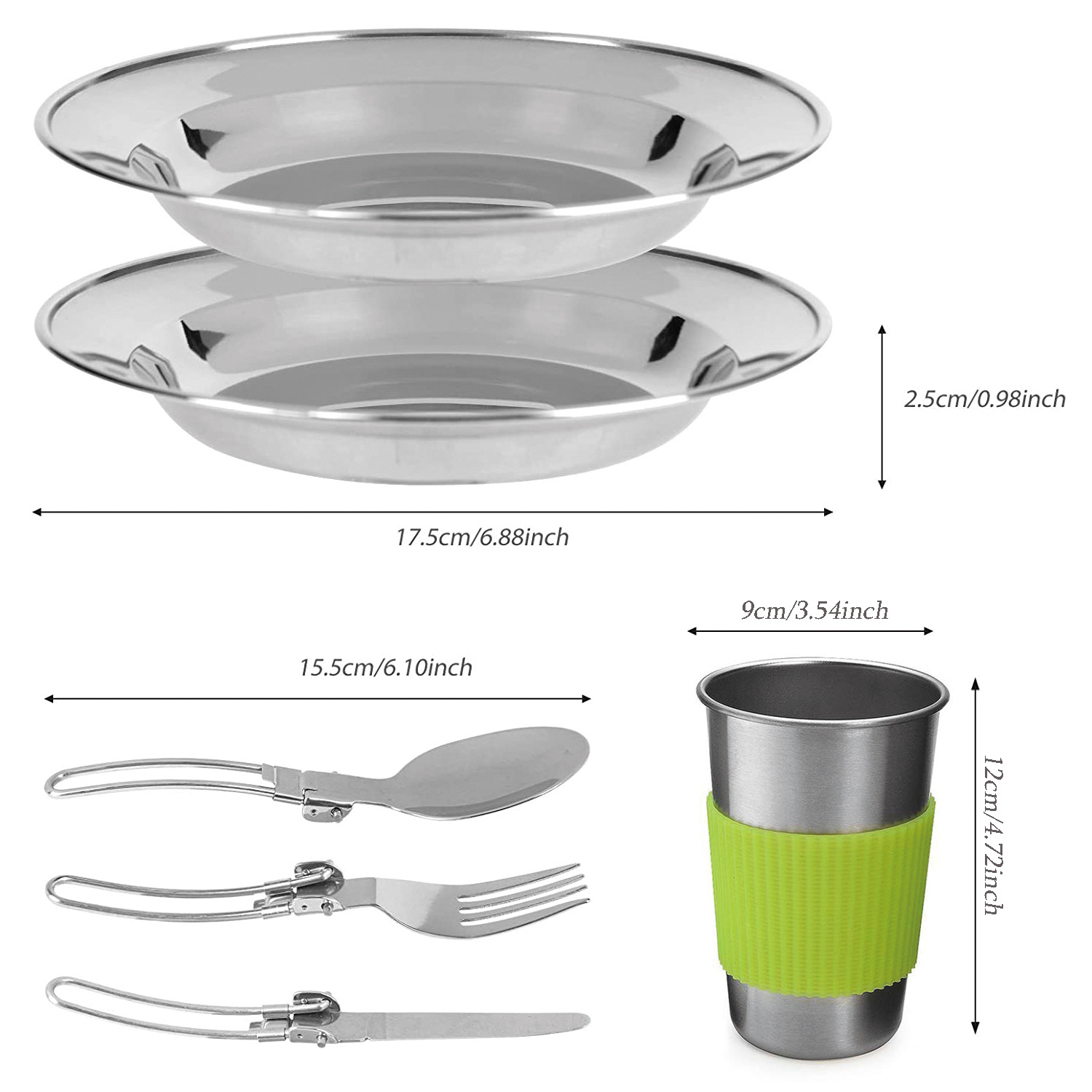 New Portable Dinner Plate 12-Piece Set Outdoor Camping Tableware H102