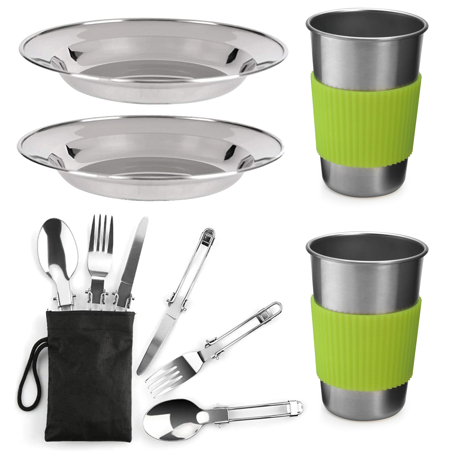 New Portable Dinner Plate 12-Piece Set Outdoor Camping Tableware H102