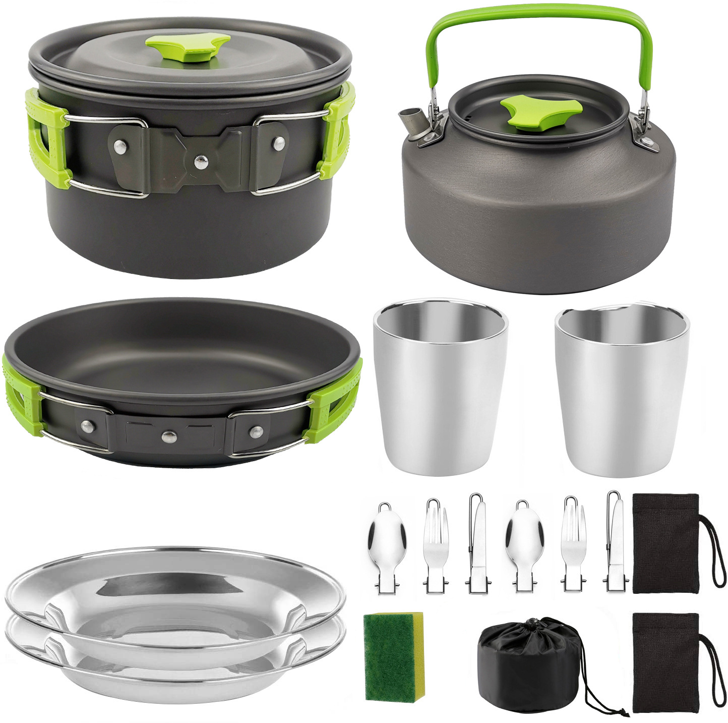 Portable camping folding pot set H058
