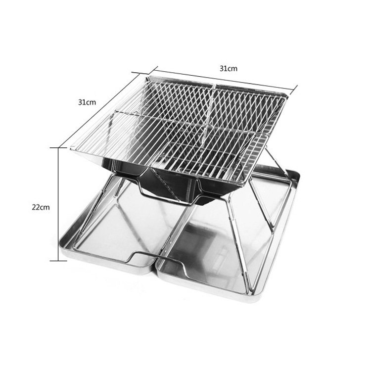 Stainless Steel Folding BBQ Wood Stove Charcoal Grill H106
