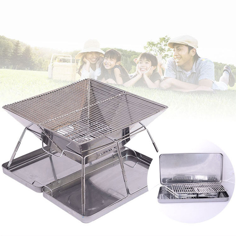 Stainless Steel Folding BBQ Wood Stove Charcoal Grill H106